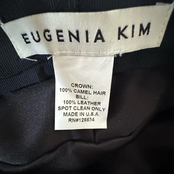Black Eugenia Kim Elyse Camel Hair & Leather hat Excellent Condition - Picture 8 of 10